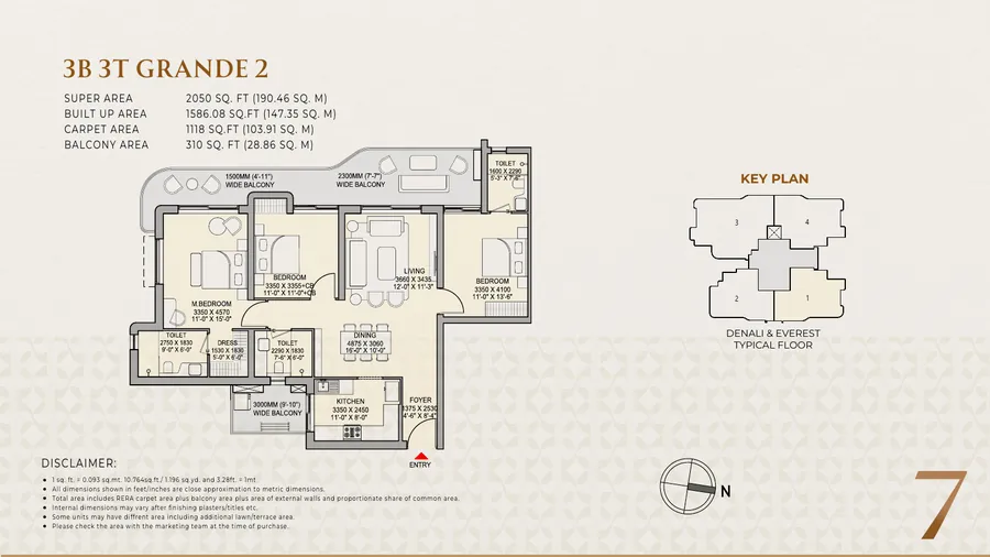 3B 3T Grande 2 Floor Plan