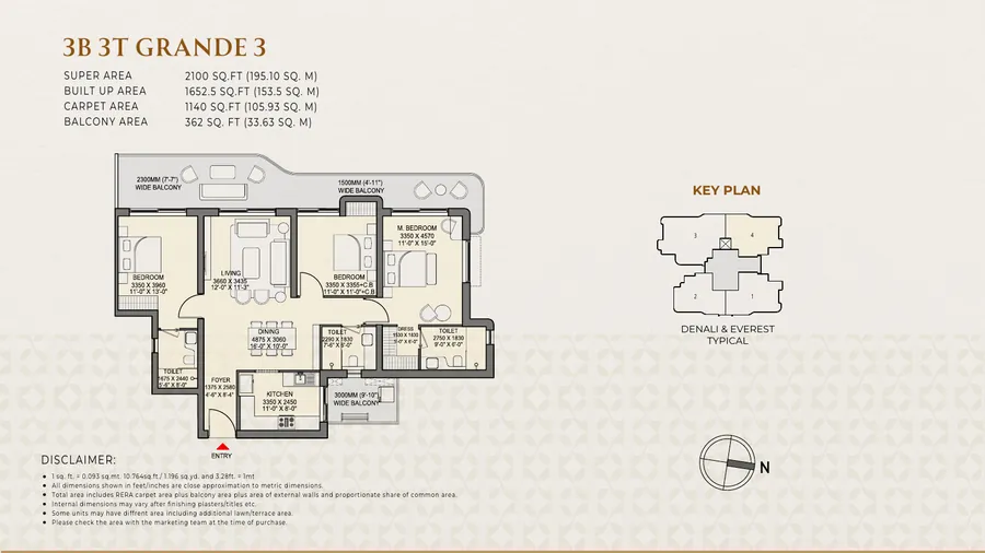 3B 3T Grande 3 Floor Plan